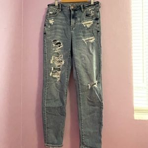 Medium wash ripped jeans